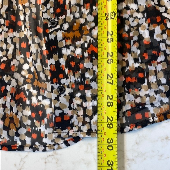 Lane Bryant Sleeveless Blouse Button Down Flowy Abstract Brown Black Size 16 - Picture 11 of 11